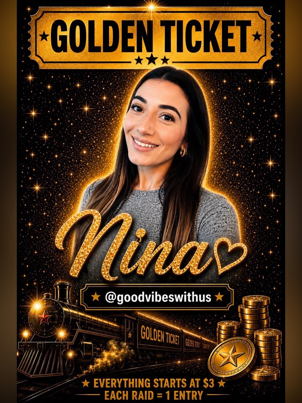 🎫🚂$3 Golden Ticket Raid Train Unlisted Listing🎫🚂